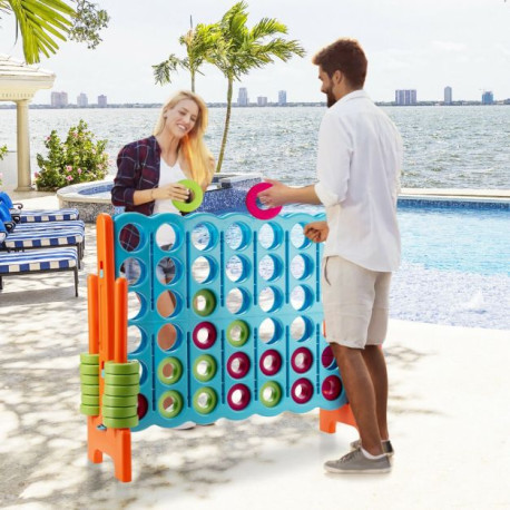 Giant 4 in A Row Game Set with 42 Jumbo Rings and Sliders