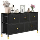 Fabric Dresser Tower for Bedroom with Drawers and Metal Frame