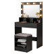 Modern Dressing Table Set with LED Lights Mirror and Drawer