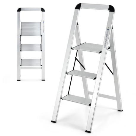 Aluminum Folding Step Stool with Non-Slip Pedal and Footpads