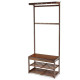 Entryway Storage Organizer with 10 Hanging Hooks and 2-Tier Shoe Shelves