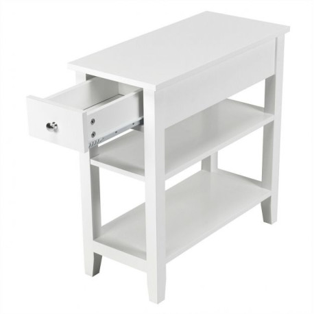 3-Tier End Table with Drawer