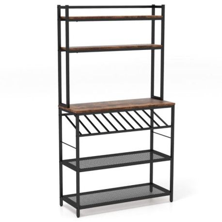 6-Tier Kitchen Baker’s Rack with Wine Storage