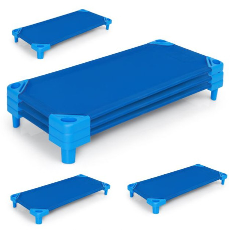 Stackable Kids Nap Cot with Easy Lift Corner for Preschool Boys Girls