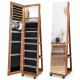 Lockable Jewelry Cabinet Armoire with Built-in Makeup Mirror and 3-Color LED Lights