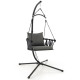 Indoor Outdoor Hanging Swing Chair with Stand and Woven Backrest