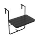 Folding Railing Table with 3-Level Adjustable Height for Patio