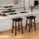 78cm Saddle Barstools with Woven Curved Seat for Kitchen
