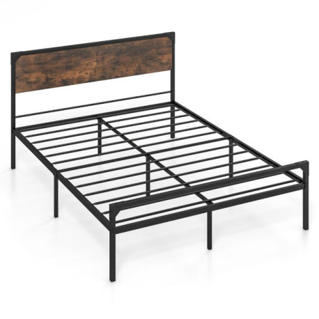Industrial Queen/King Metal Platform Bed with 9 Support Legs