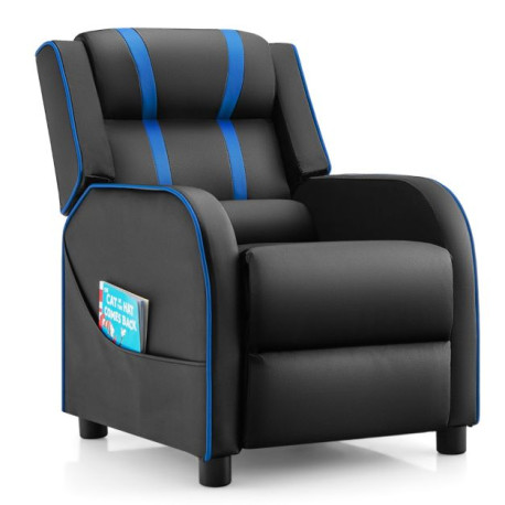 Kids Recliner Chair with Adjustable Backrest Footrest & Side Pockets