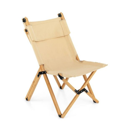 Folding Beach Chair with 2-Level Adjustable Backrest and Carrying Bag