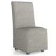 Modern Upholstered Armless Accent Chair with Resistance Casters