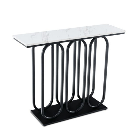 100 CM Faux Marble Entryway Table with Adjustable Foot Pads