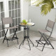 Folding Bar Height Stool with Metal Frame and Footrest