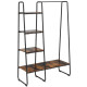 Free-Standing Garment Clothing Rack with 5-Tier Wood Shelves