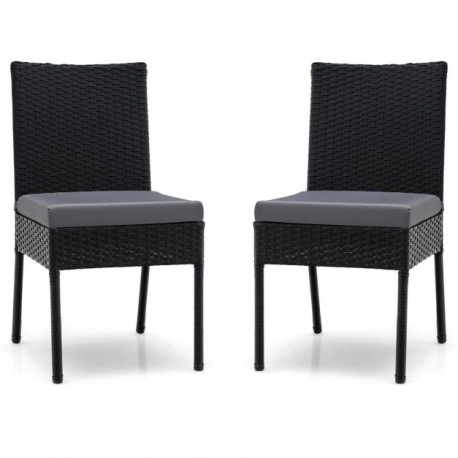 2 Pieces Outdoor All-Weather Dining Chair Set  with Soft Cushions