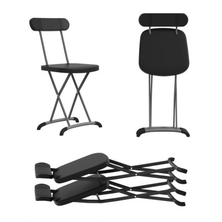 Indoor and Outdoor Metal Folding Stool with Sturdy Frame and Ergonomic Backrest
