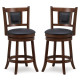 65/74 cm Swivel Bar Stool Set of 2 with Curved Backrest
