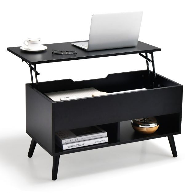 Uilas Lift Up Top Coffee Table with Hidden Storage Compartment and Open ...