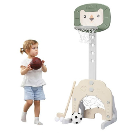 3-in-1 Basketball Hoop Set Stand with 5 Adjustable Height Levels