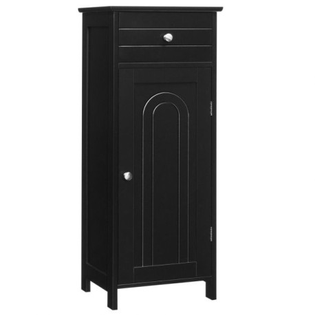 Freestanding Bathroom Storage Cabinet with Door Drawer and Adjustable Shelves