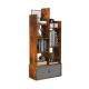 7-Tier Wooden Bookshelf with Folding Drawer for Study Living Room