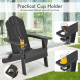 Folding Garden Adirondack Chair with Built-in Cup Holder