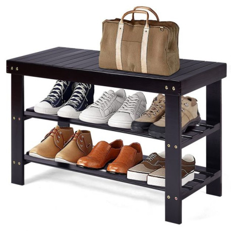 3-Tier Bamboo Shoe Bench for Entryway