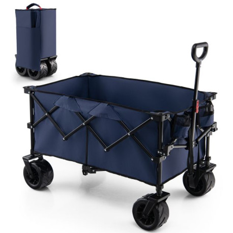 Foldable Wagon with Adjustable Handle and Universal Front Wheels