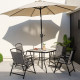 Folding Chairs snd Dining Table Set with Umbrella Hole