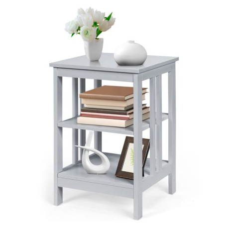 3-Tier Nightstand with Reinforced Bars for Bedroom Living Room Hall Easy Assembly