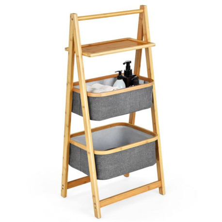 Freestanding A-Frame Laundry Hamper with Shelf