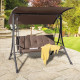 3-Person Patio Porch Swing  with Weatherproof and Adjustable Polyester Canopy