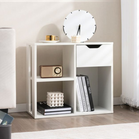 3-Cube Wooden Storage Shelf with Drawer