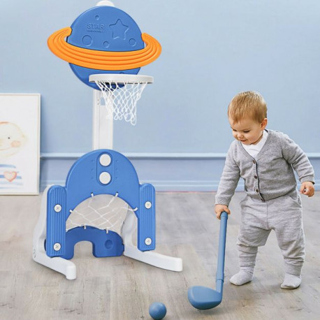 3 in 1 Adjustable Basketball Stand, Football Goal and Golf Net