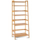 4 Tier Bamboo Plant Stand with Rear Bar and Slatted Tier Design