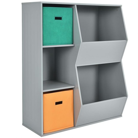 Modern Kids Toy Storage Cabinet with 2 Baskets