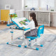 Height Adjustable Kid&#039;s Tilted Desk Set with Lamp &amp; Drawer