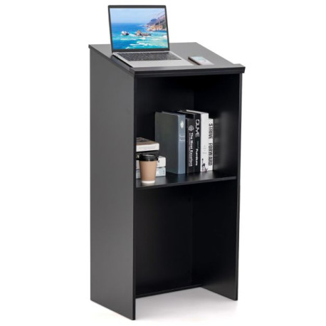 Podium Stand Hostess Stand for Speakers with Storage Shelf