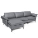 L-shaped 3-Seat Upholstered Sectional Sofa