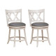 Swivel 64cm Hand-Antiqued Stool Set of 2 with Wider Padded Seat