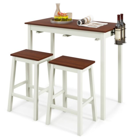 3-Piece Bar Table Set with 2 Wine Holders