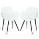 Set of 2 Modern Plastic Leisure Side Chair with Curved Armrests