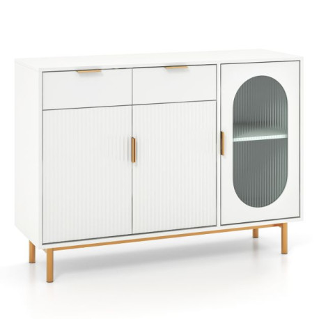 Kitchen Storage Cabinet with 2 Spacious Drawers and 2 Cabinets