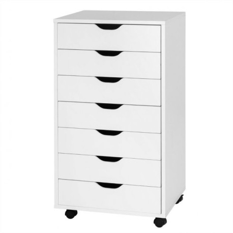 Mobile File Cabinet on Wheels with 7 Drawers