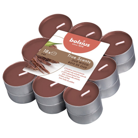 Fragranced Tealight Oud Wood (Pack of 18)