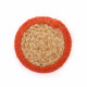 Natural Coaster - Jute &amp; Cotton 10cm  (set of 4) - Clay Boarder