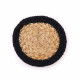 Natural Coaster - Jute &amp; Cotton 10cm  (set of 6) Mixed colours in basket