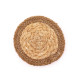 Natural Coaster - Jute &amp; Cotton 10cm  (set of 6) Mixed colours in basket