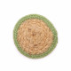 Natural Coaster - Jute &amp; Cotton 10cm  (set of 6) Mixed colours in basket